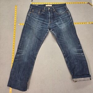 Gap 1969 Jeans Mens Raw Selvedge Whiskers Honeycomb Altered Hem Fits 32x26